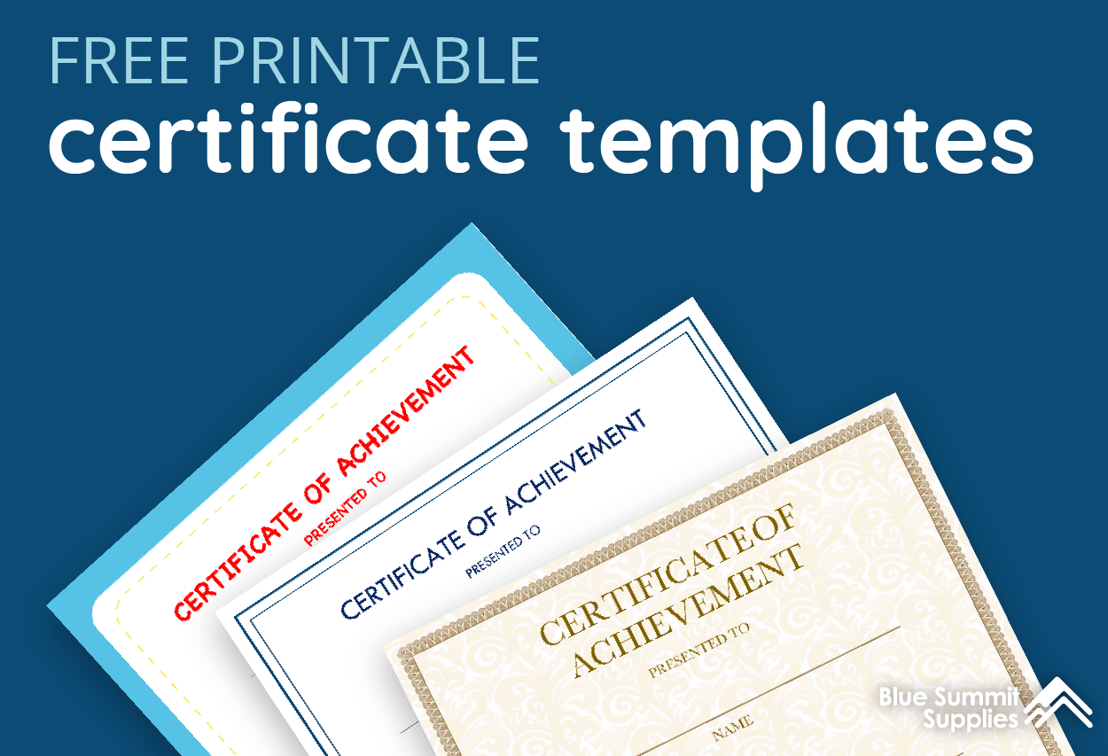 free printable certificate of excellence template
