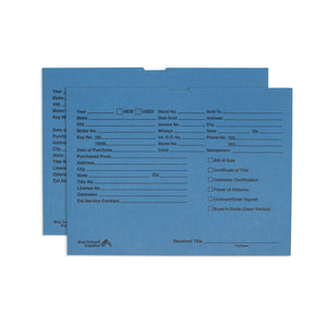 Blue Summit Vehicle Dealer Jackets, Blue, Pre-Printed, Pack of 100 Dealer Record Envelopes Blue Summit Supplies 