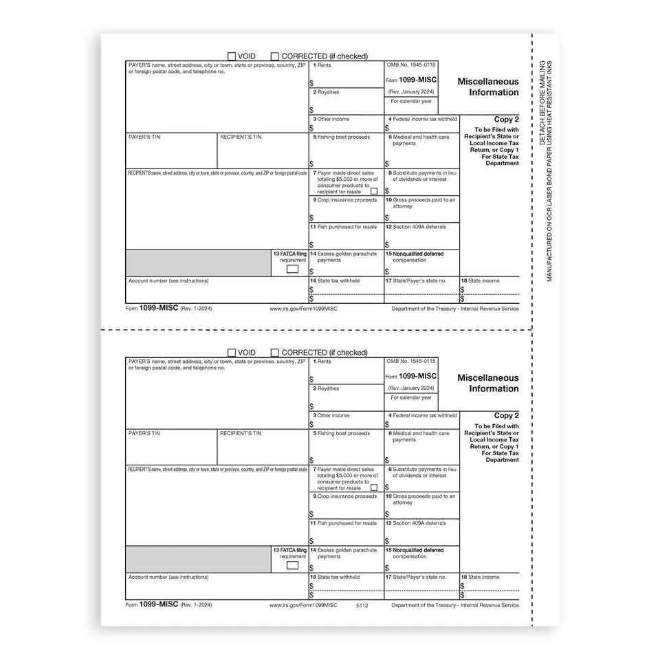 2024 Blue Summit Supplies Tax Forms, 1099 MISC 4 Part Tax Forms Bundle with Self Seal Envelopes, 50-Count 1099 Forms Blue Summit Supplies 