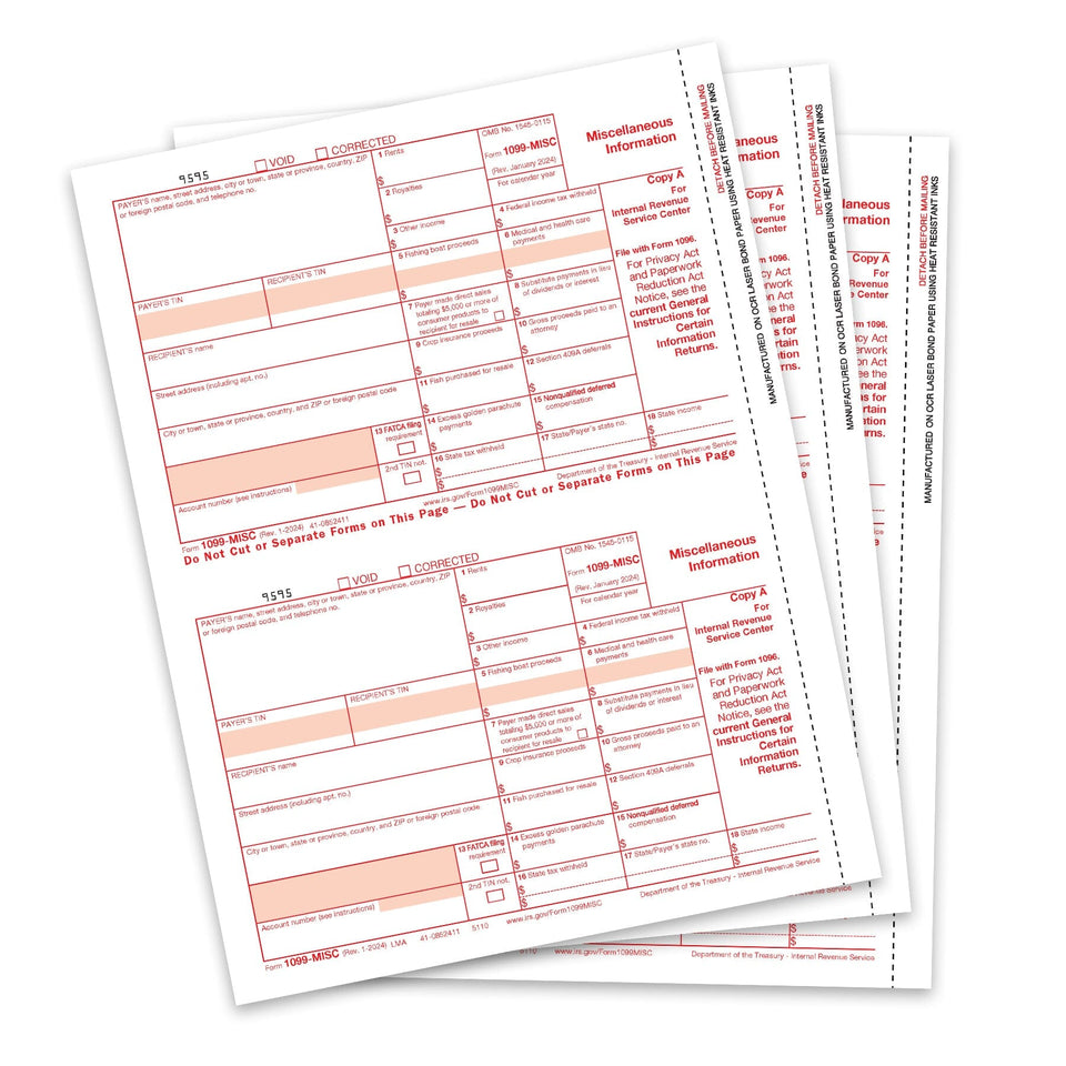 2024 Blue Summit Supplies Tax Forms, 1099 MISC, Copy A, 25-Pack 1099 Forms Blue Summit Supplies 