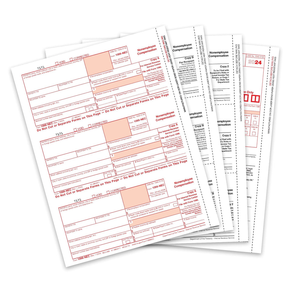 2024 Blue Summit Supplies Tax Forms, 1099-NEC 5-Part Tax Form KIT, 50-Pack 1099 Forms Blue Summit Supplies 