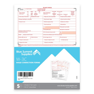 2024 Blue Summit Supplies W3-C Wage Correction Form, 5 Pack Tax Form Envelopes Blue Summit Supplies 