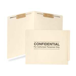 Blue Summit 11PT Manila File Folder with 2” Bonded Fasteners, “Confidential” Printed, Letter Size, 50 per Box Blue Summit Supplies 