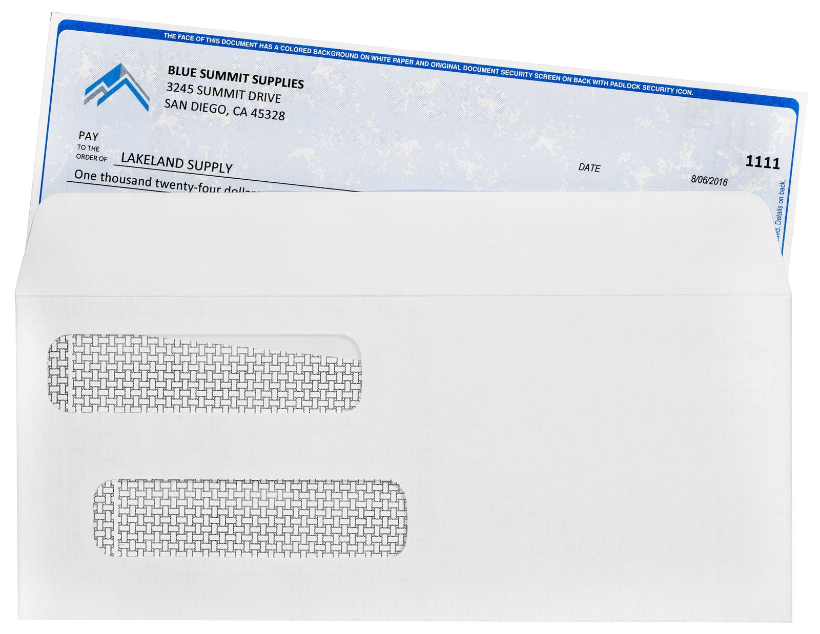 Blue Summit Supplies #8 Business Envelopes, Double Window, Security Ti