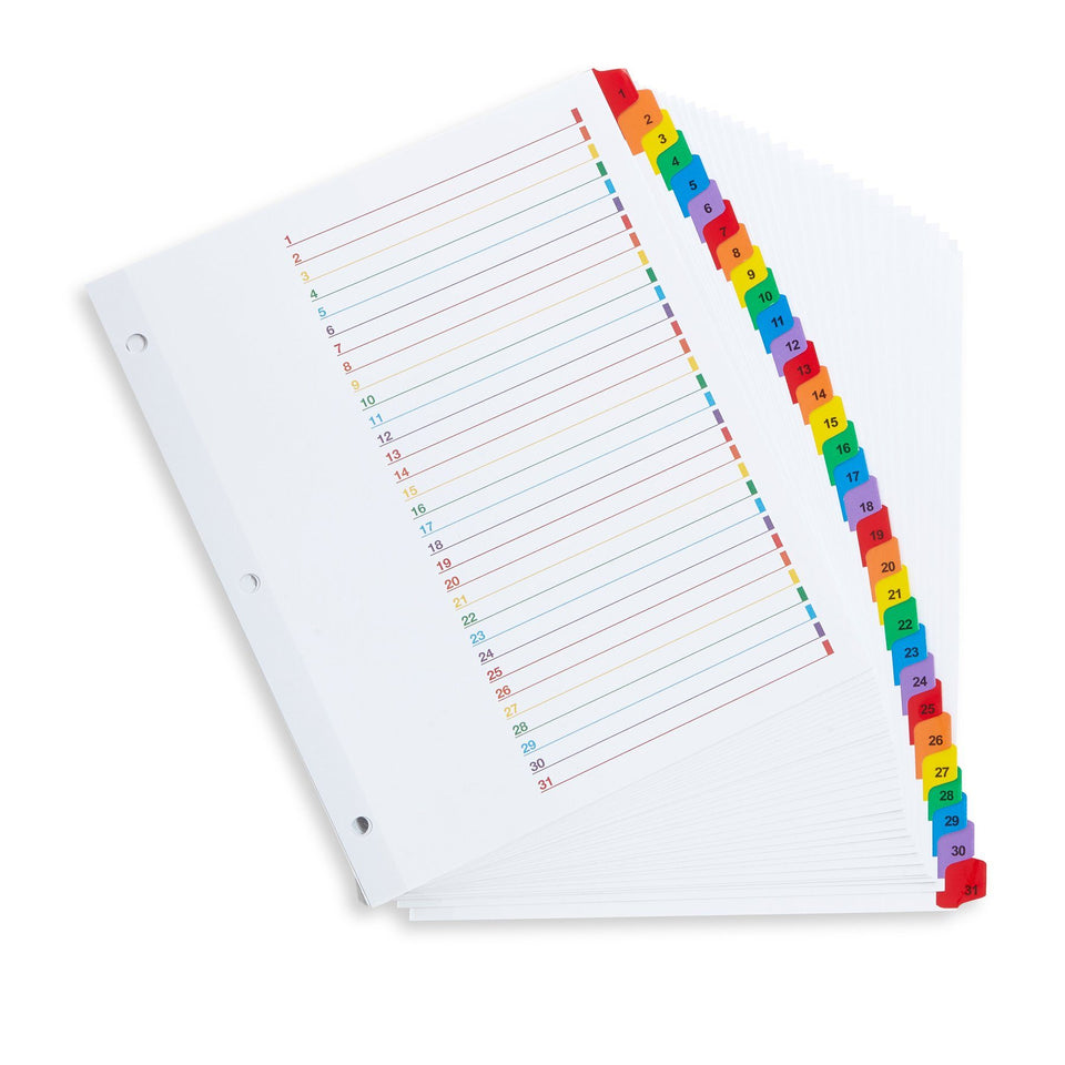 STOBOK 31 Sheets Indexing Dividers Page Dividers Multicolor Binder Index  Tab Divider Index Page Marker Meter Sticks for Classroom Journal Dividers