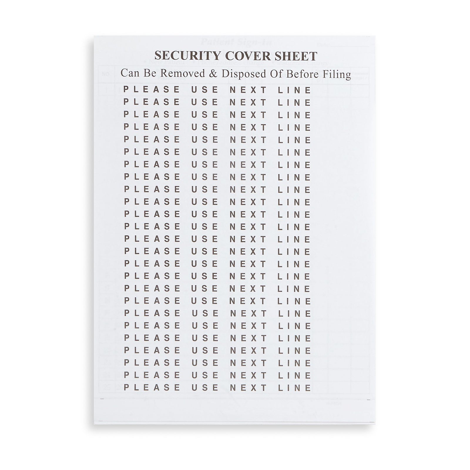 Blue Summit Supplies HIPAA Compliant Sign In Sheets 125 Sheets