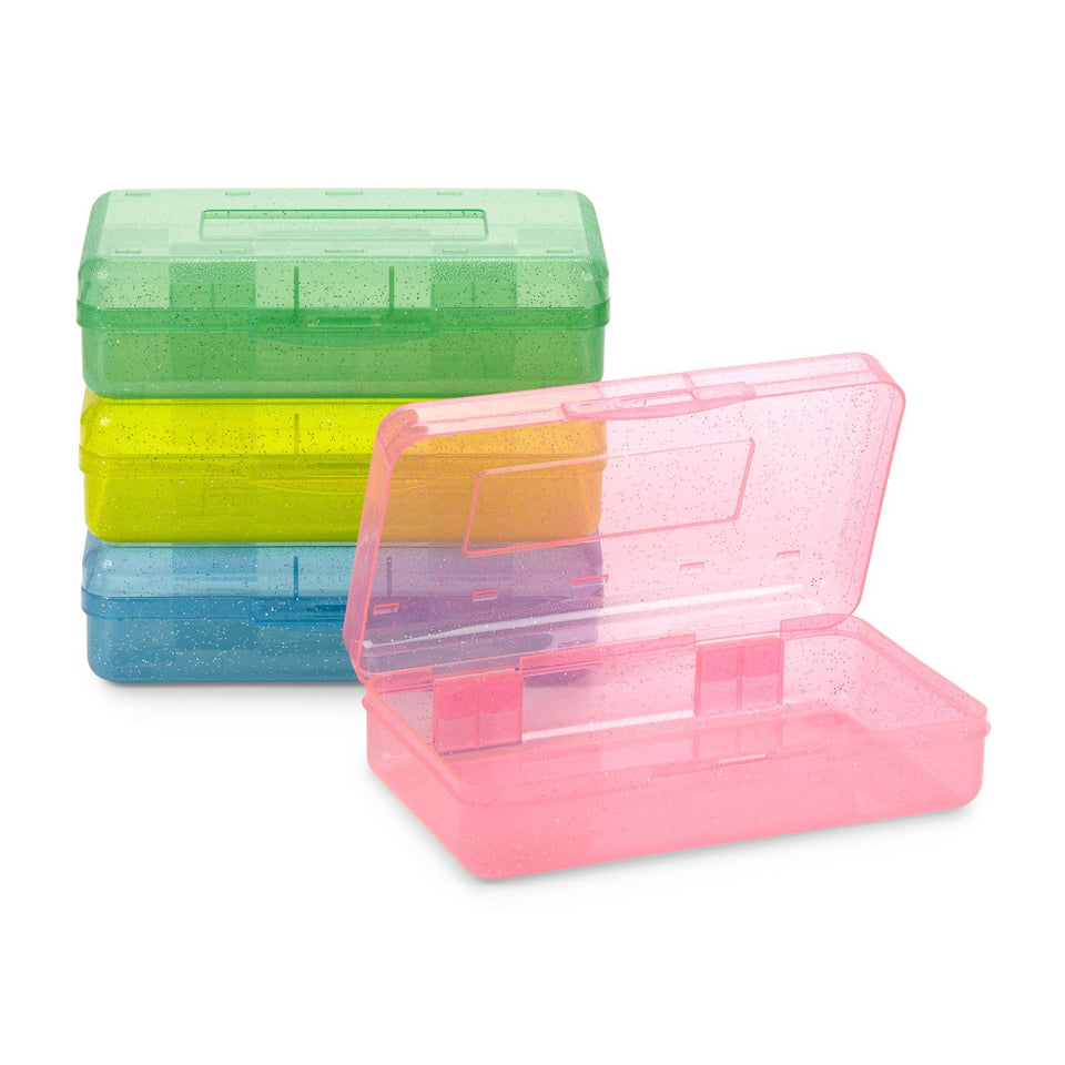 2 Pack Pencil Box, Assorted Color, Plastic Pencil Case For Kids, School  Supply Box, Crayon Box Storage, Plastic Box, Small Storage Box